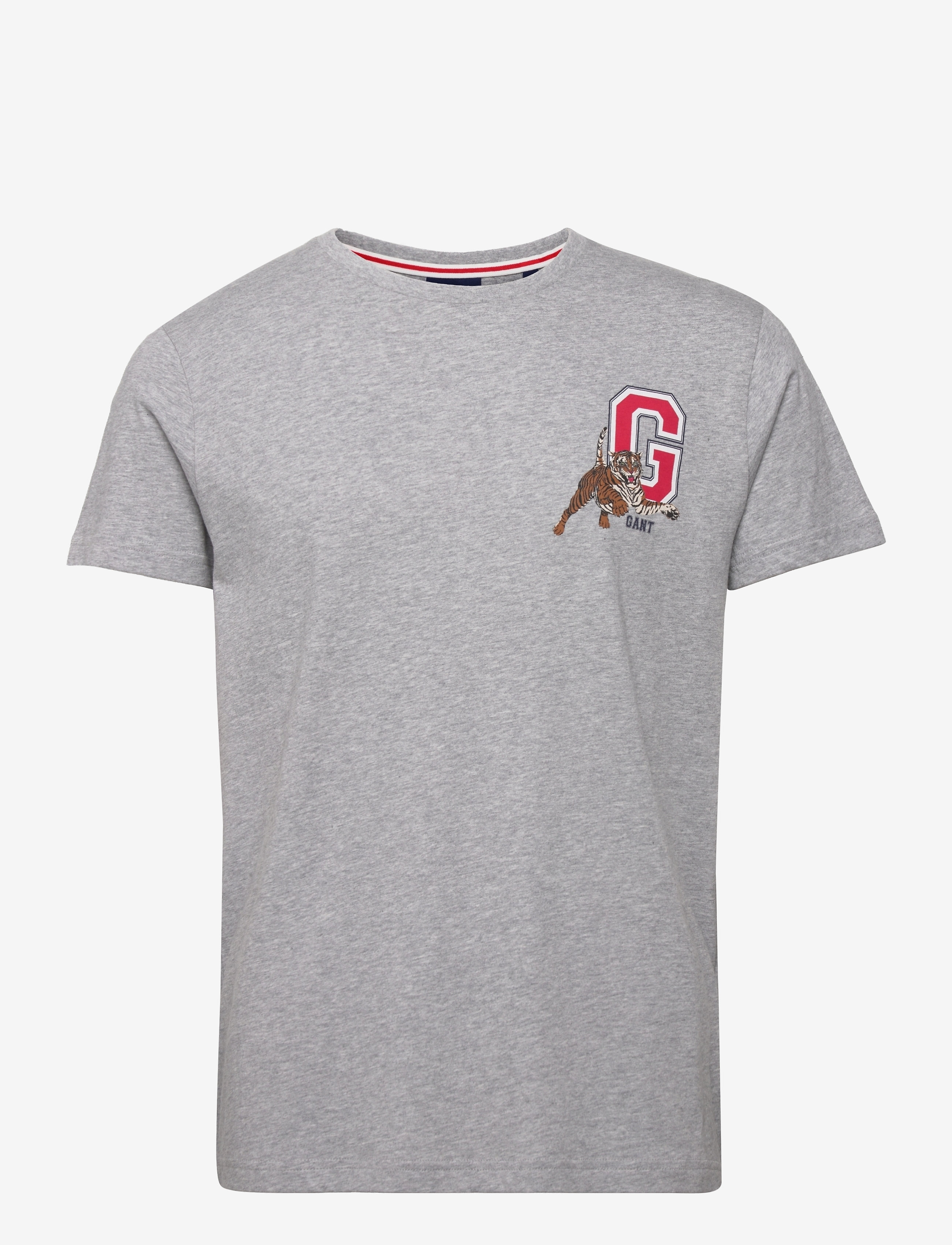 GANT - D2, TIGER SS T-SHIRT - grey melange - 0