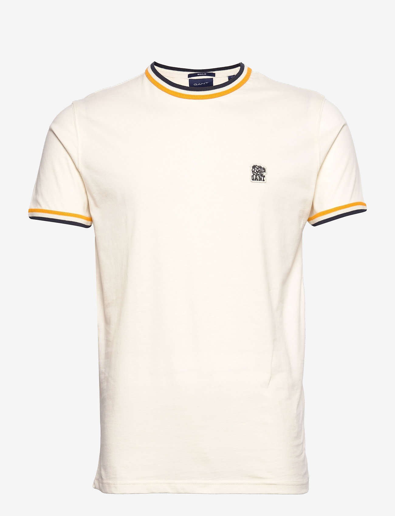 GANT - D2, TIGER BADGE SS T-SHIRT - cream - 0