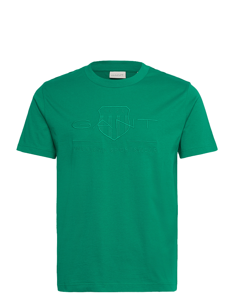 GANT - REG TONAL SHIELD SS T-SHIRT - kortärmade t-shirts - deep green - 0