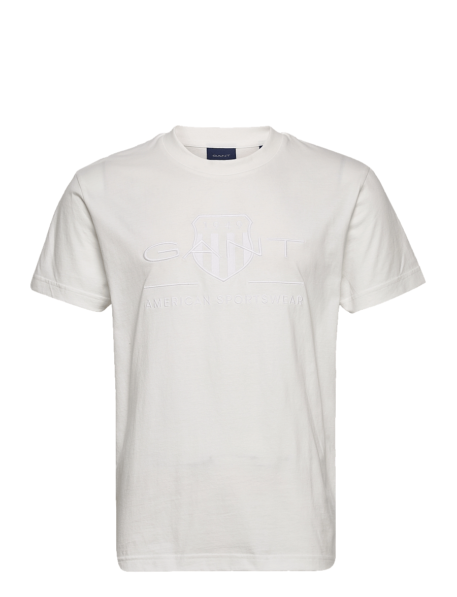 Gant - REG TONAL SHIELD SS T-SHIRT - t-shirts à manches courtes - eggshell - 1
