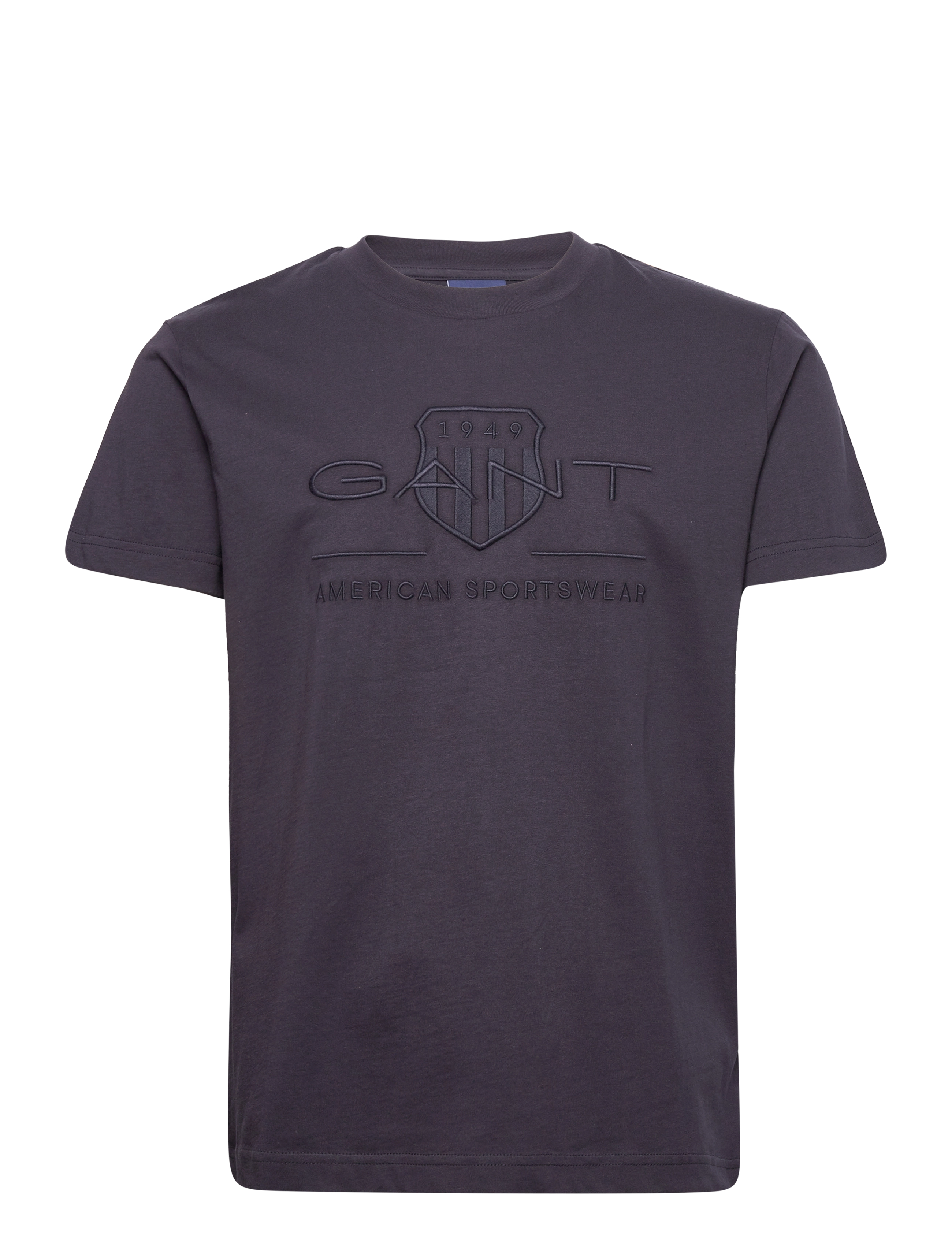 Gant REG TONAL SHIELD SS T-SHIRT - Miesten - EVENING BLUE / black