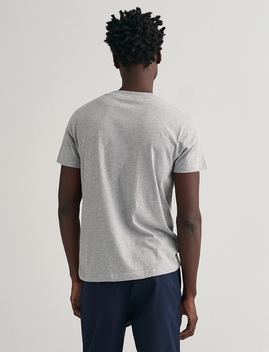 Gant - REG TONAL SHIELD SS T-SHIRT - t-shirts à manches courtes - grey melange - 3