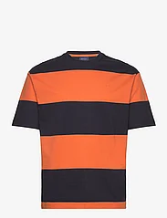 GANT - BLOCK STRIPE T-SHIRT - kortärmade t-shirts - pumpkin orange - 0