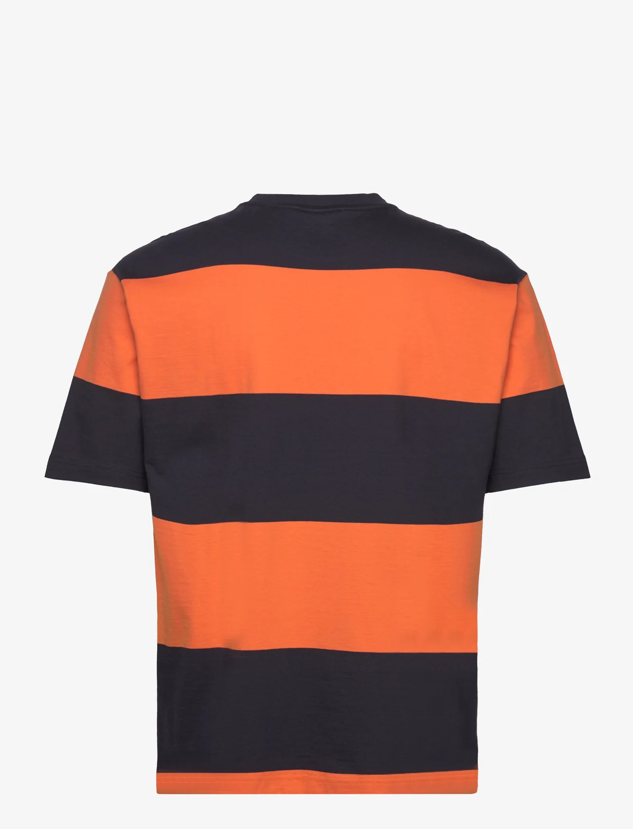 GANT - BLOCK STRIPE T-SHIRT - kortärmade t-shirts - pumpkin orange - 1