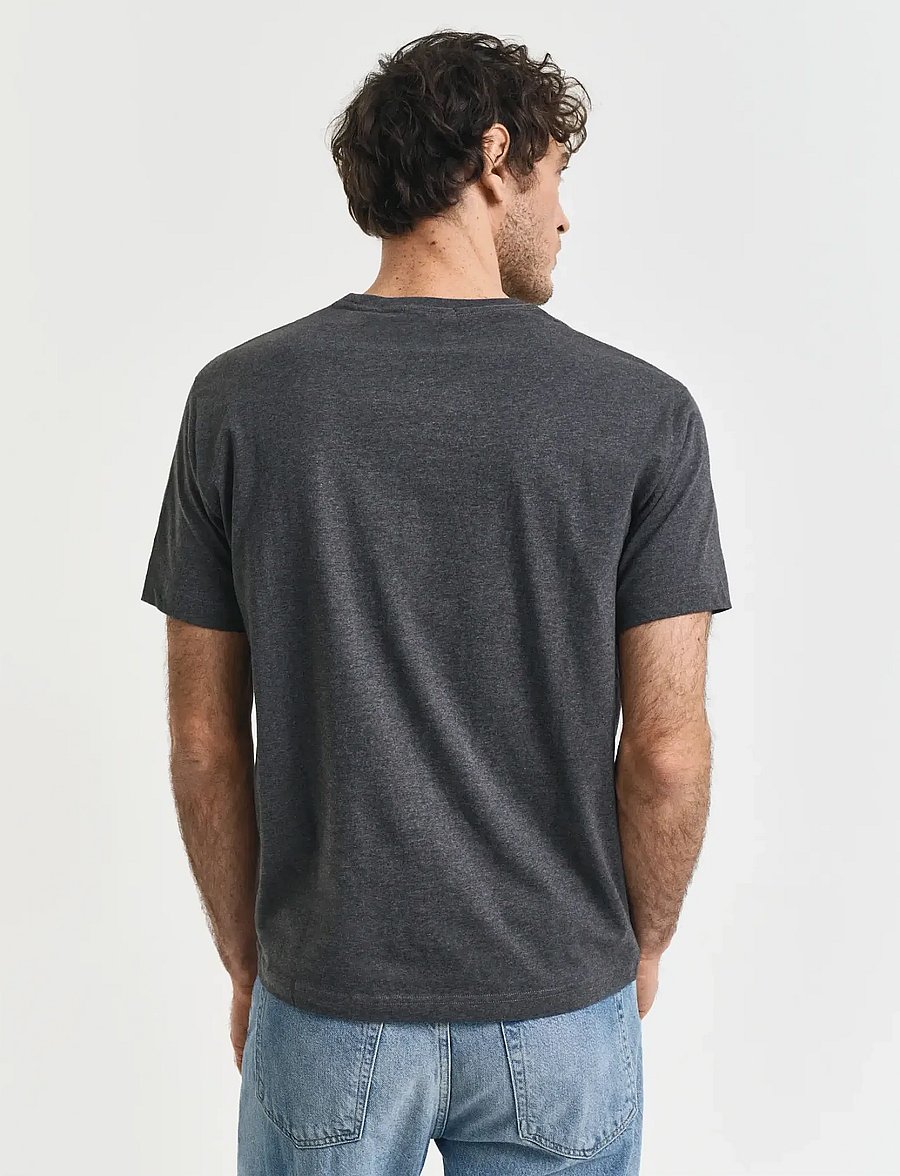 Gant - Shield T-Shirt - kurzärmelige t-shirts - antracit melange - 3