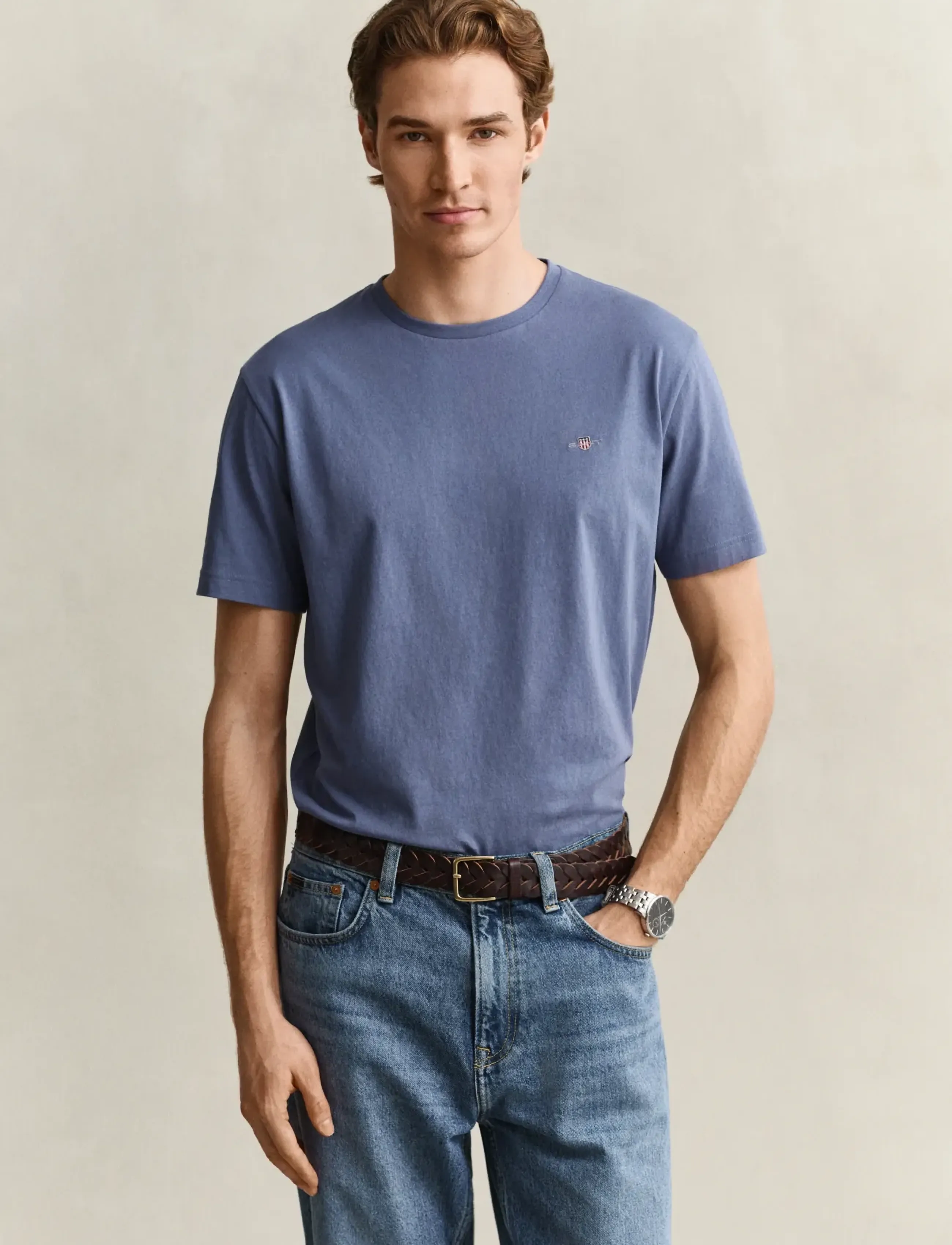 Gant Shield T-Shirt, XL, T-shirts, Blau - Short-sleeved, Männerswear