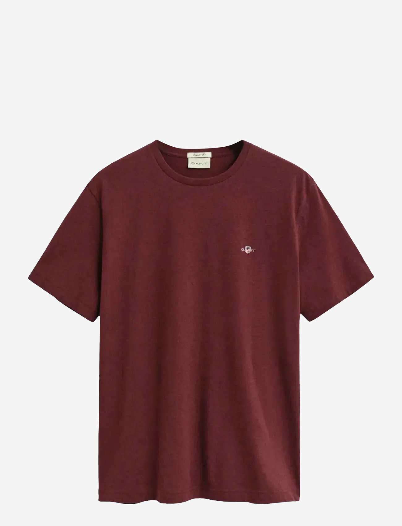 Gant - REG SHIELD SS T-SHIRT - kortærmede t-shirts - bordeaux melange - 1