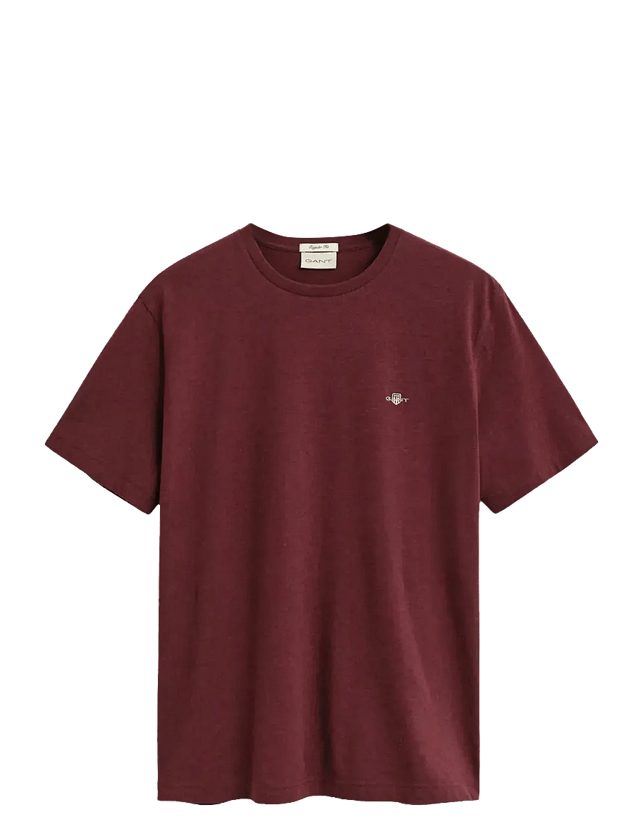 Gant - Shield T-Shirt - kortærmede t-shirts - bordeaux melange - 1