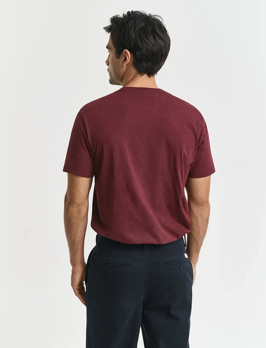 Gant - Shield T-Shirt - kortærmede t-shirts - bordeaux melange - 2