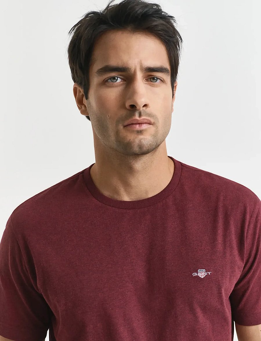Gant - Shield T-Shirt - kortærmede t-shirts - bordeaux melange - 3