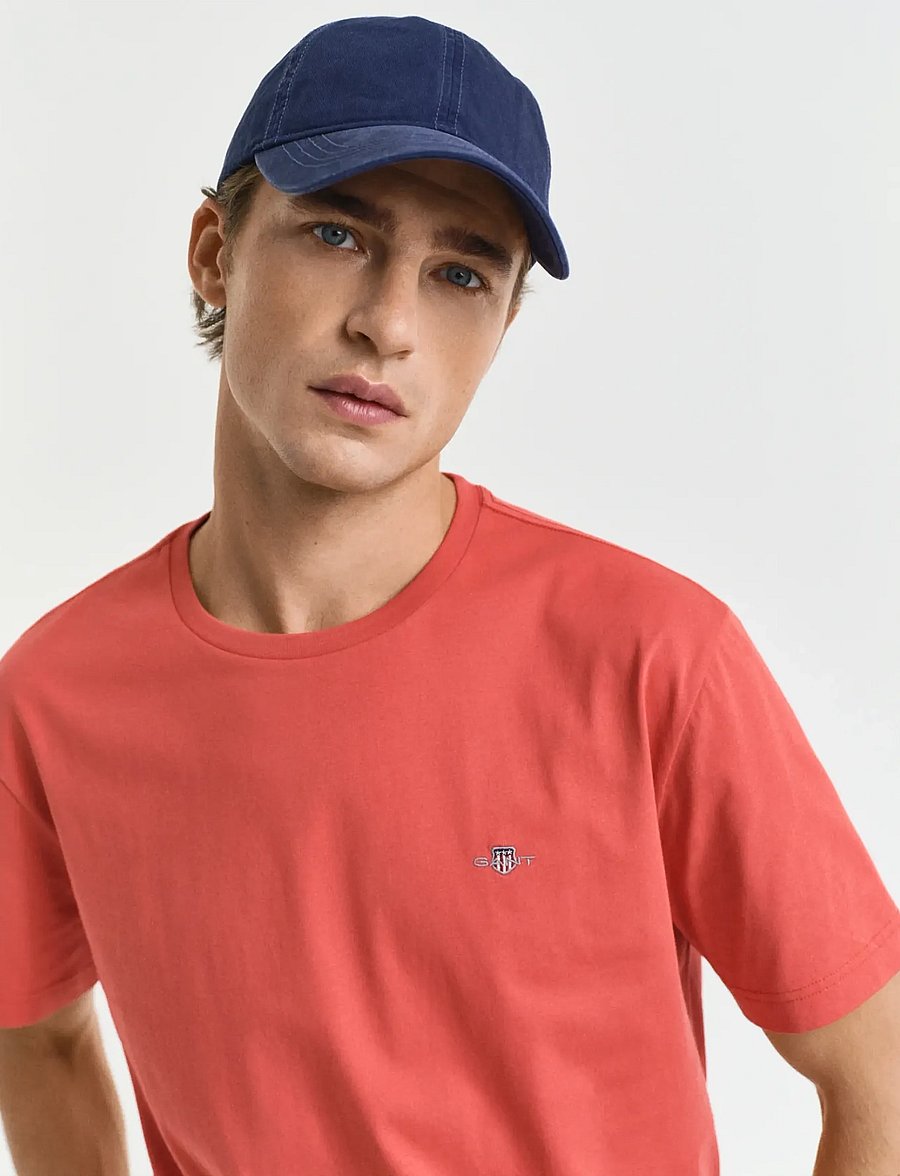 Gant - REG SHIELD SS T-SHIRT - kortærmede t-shirts - brick red - 4