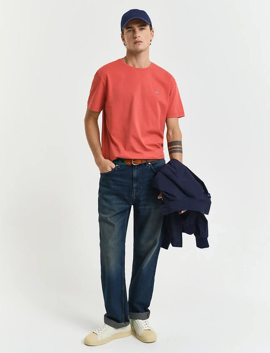Gant - REG SHIELD SS T-SHIRT - kortærmede t-shirts - brick red - 5