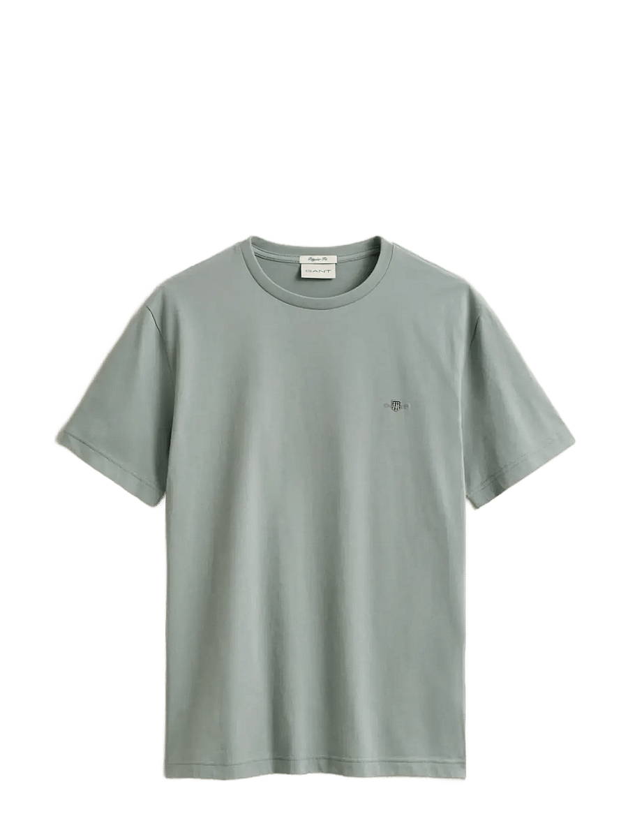 Gant - REG SHIELD SS T-SHIRT - kurzärmelige t-shirts - ceramic grey - 1