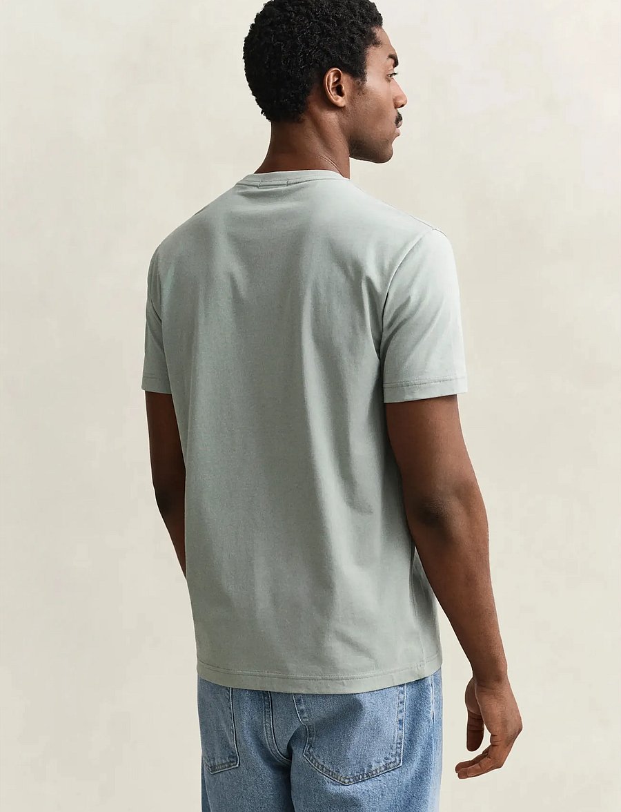 Gant - REG SHIELD SS T-SHIRT - kurzärmelige t-shirts - ceramic grey - 2