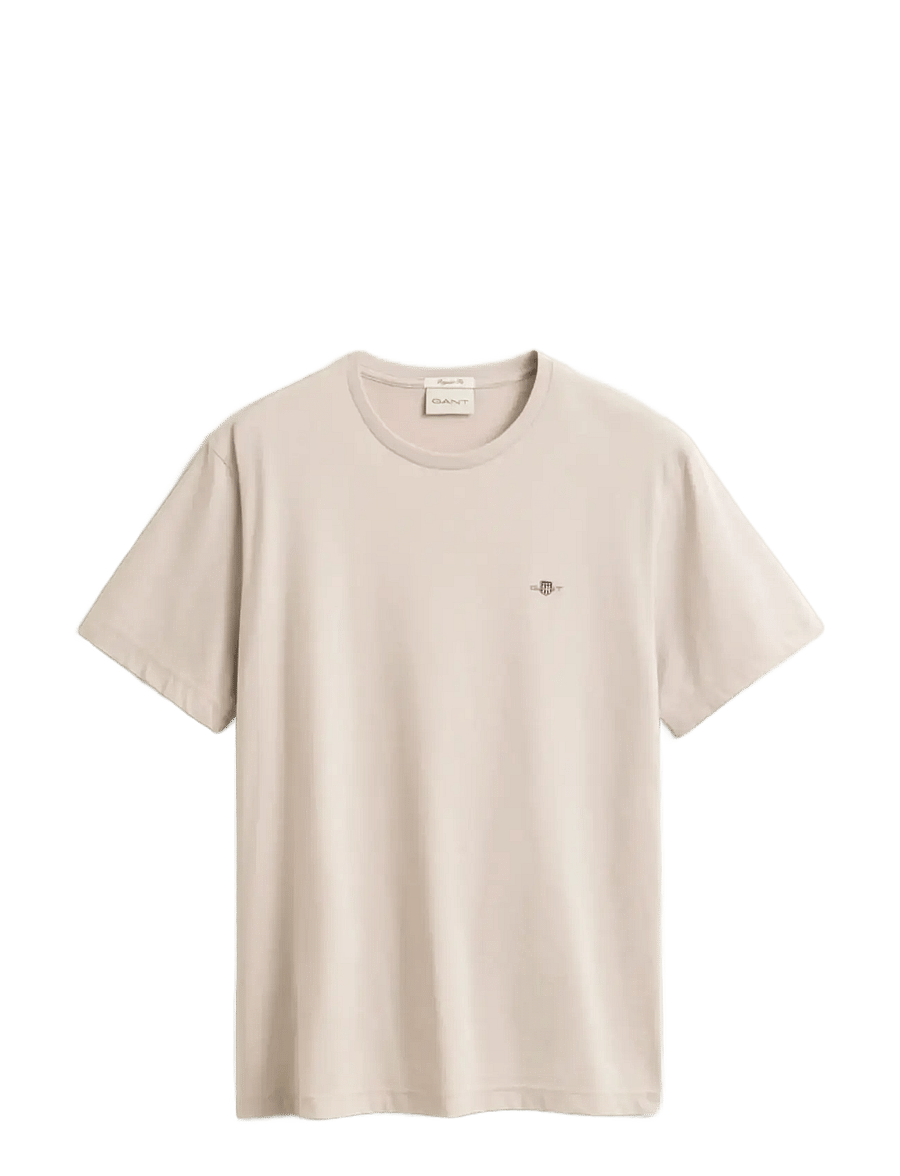 Gant - REG SHIELD SS T-SHIRT - kortærmede t-shirts - clay beige - 1