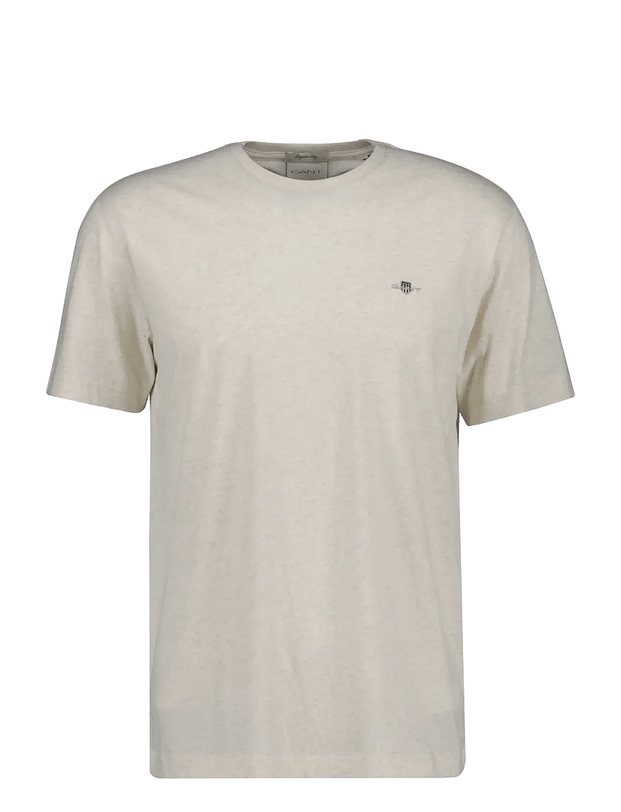 Gant - Shield T-Shirt - lühikeste varrukatega t-särgid - cream melange - 0