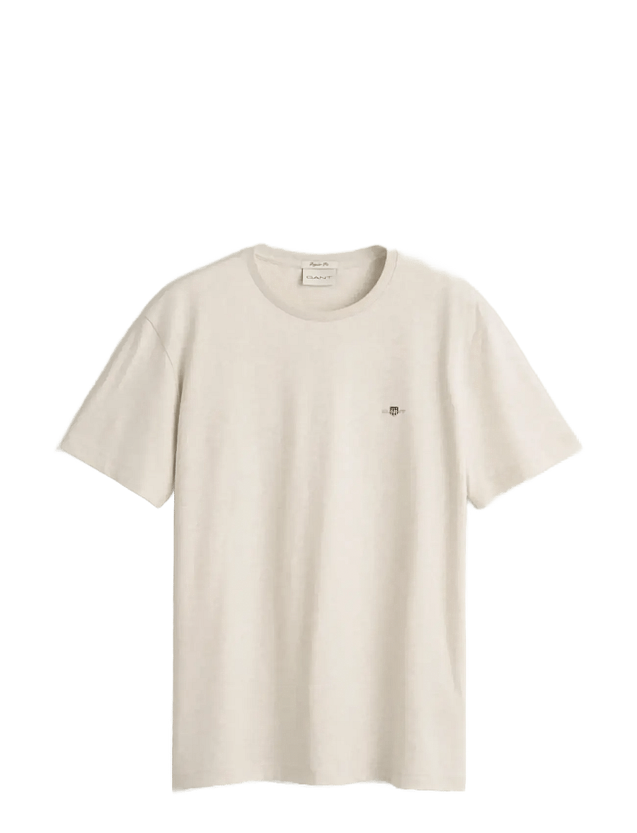 Gant - Shield T-Shirt - lühikeste varrukatega t-särgid - cream melange - 0
