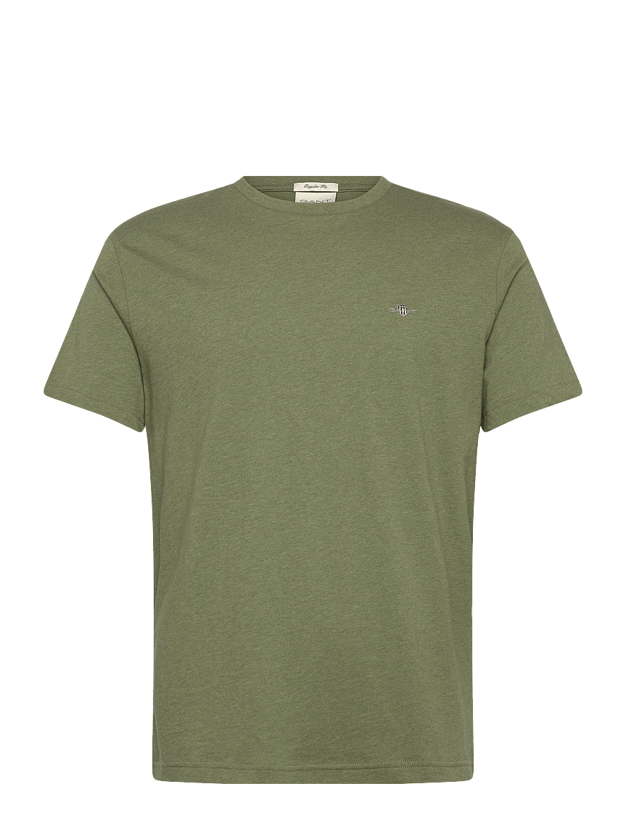 Gant - Shield T-Shirt - kortærmede t-shirts - dark cactus melange - 1