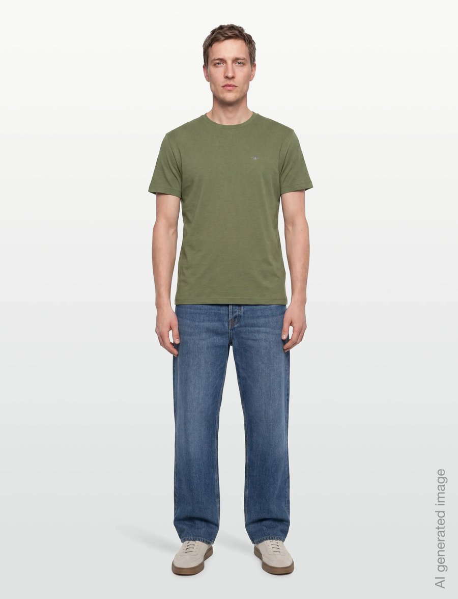 Gant - Shield T-Shirt - kortærmede t-shirts - dark cactus melange - 0