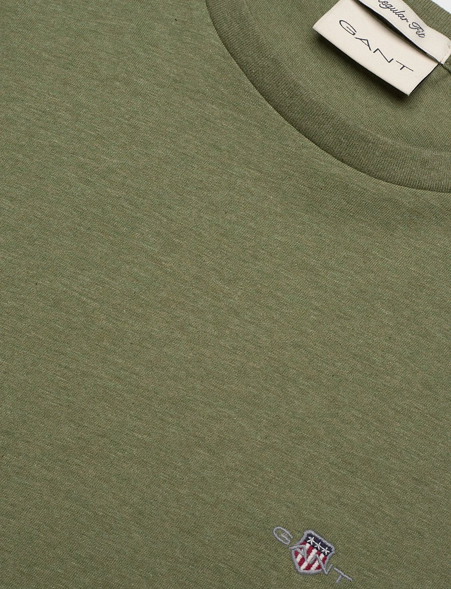 Gant - Shield T-Shirt - kortærmede t-shirts - dark cactus melange - 5
