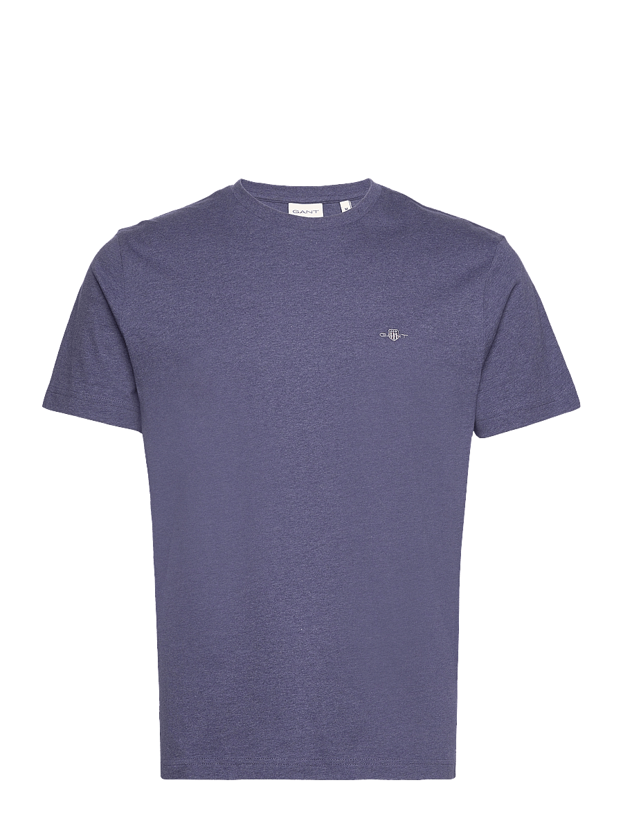Gant - REG SHIELD SS T-SHIRT - kortærmede t-shirts - dark jeansblue melange - 1