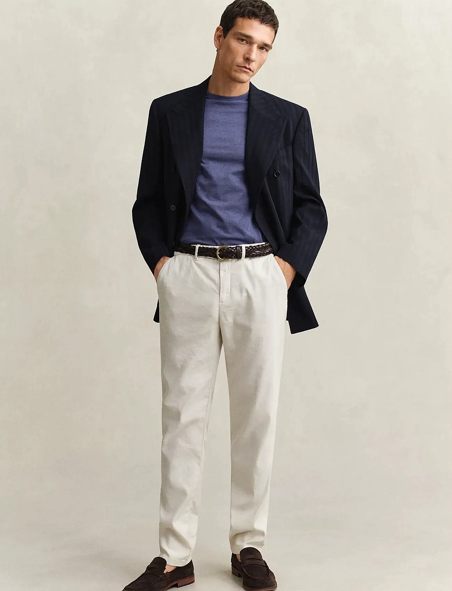Gant - REG SHIELD SS T-SHIRT - kortærmede t-shirts - dark jeansblue melange - 5