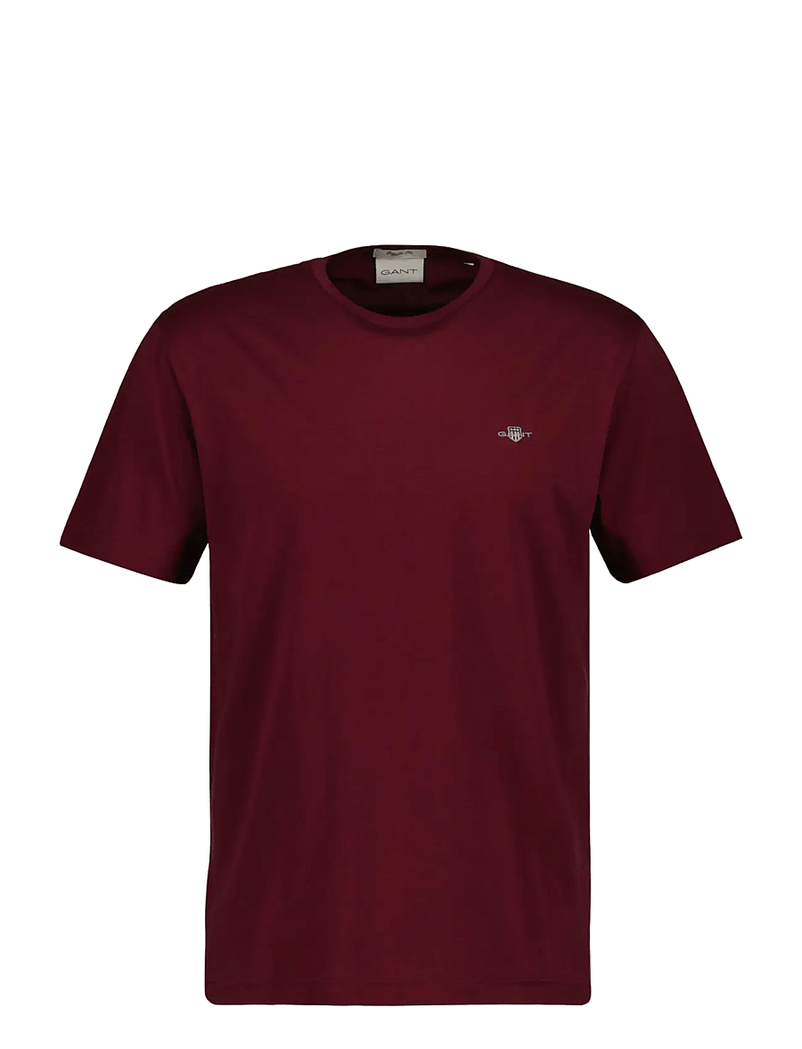 Gant - REG SHIELD SS T-SHIRT - kortærmede t-shirts - deep grape wine - 1