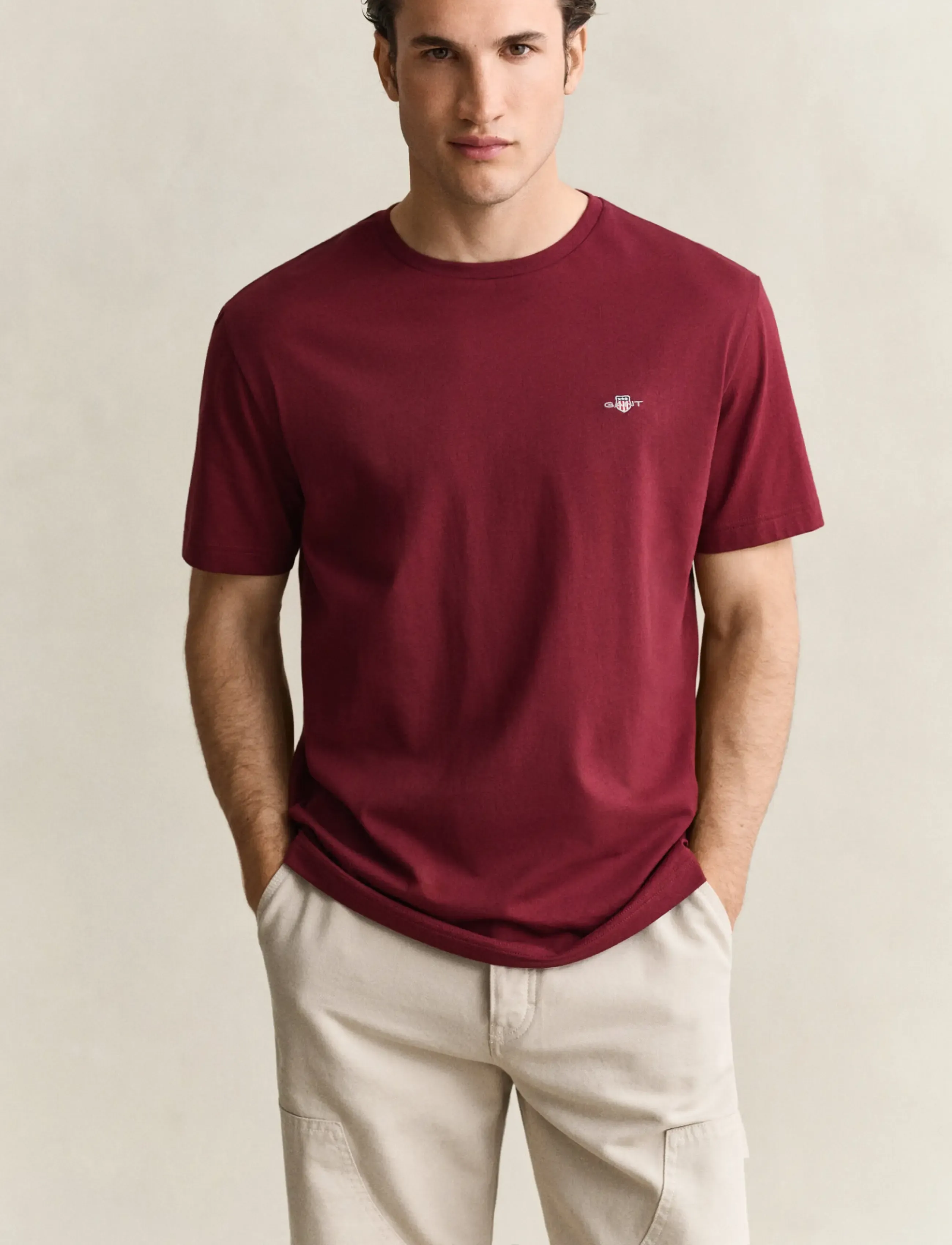 Gant Shield T-Shirt - Tøj - DEEP GRAPE WINE / burgundy