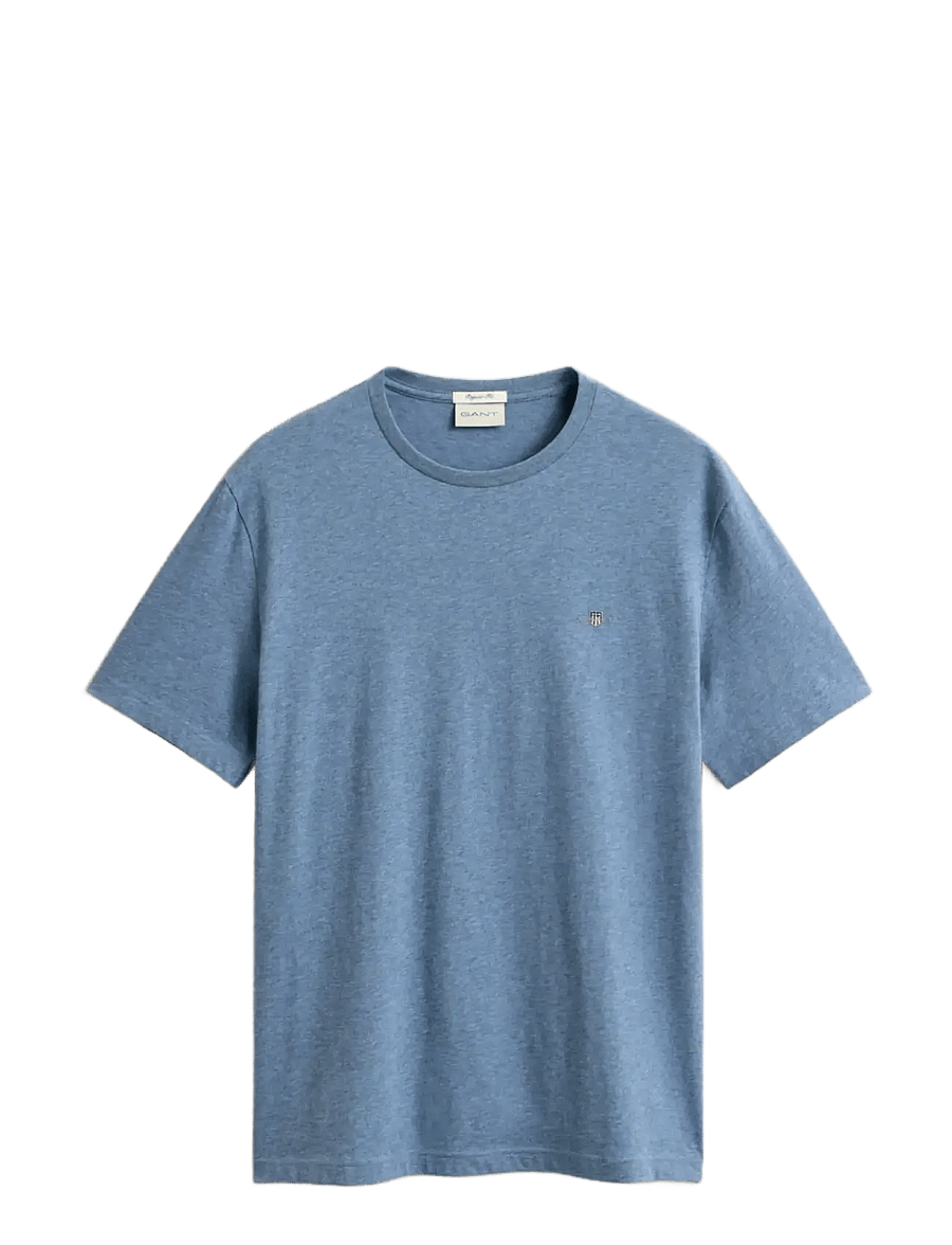 Gant - Shield T-Shirt - lühikeste varrukatega t-särgid - denim blue melange - 1