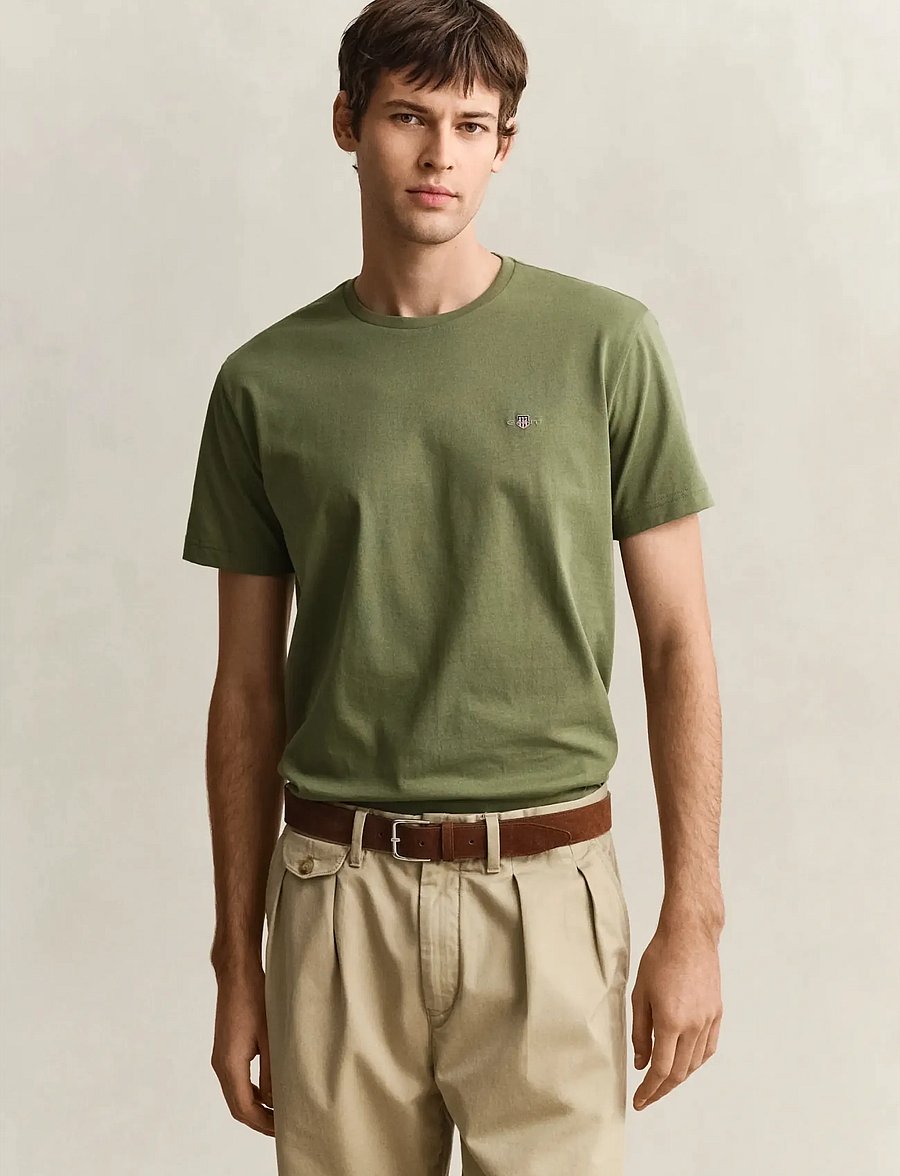 Gant - Shield T-Shirt - kortärmade t-shirts - dry herb green - 0