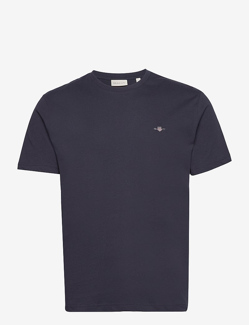 GANT - REG SHIELD SS T-SHIRT - kortærmede t-shirts - evening blue - 1