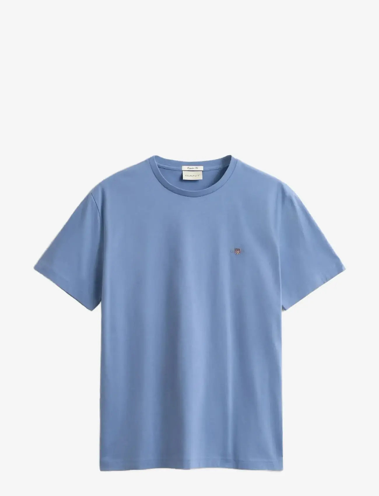 Gant - REG SHIELD SS T-SHIRT - lühikeste varrukatega t-särgid - faded denim - 1
