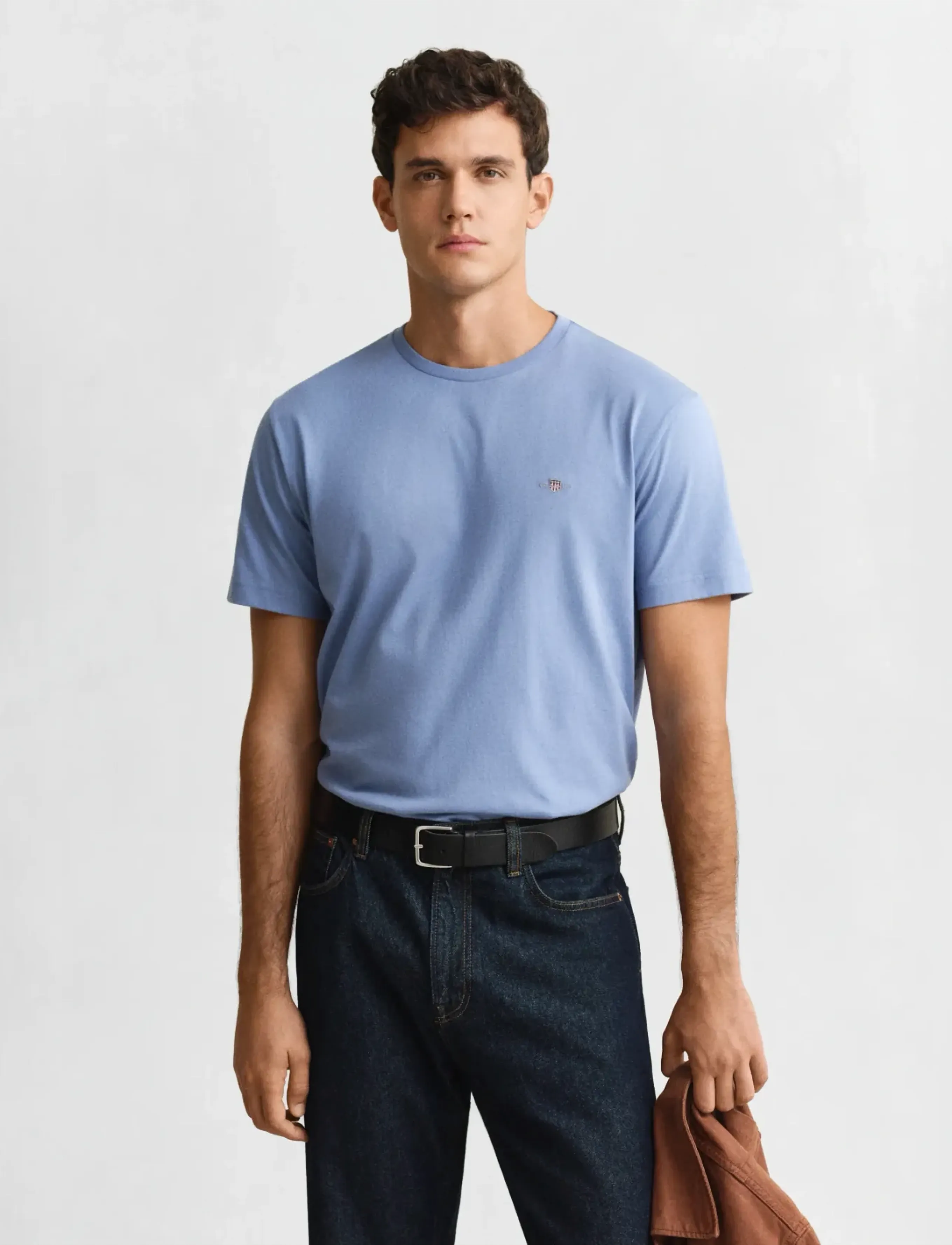 GANT REG SHIELD SS T-SHIRT - T-shirts - FADED DENIM / blue