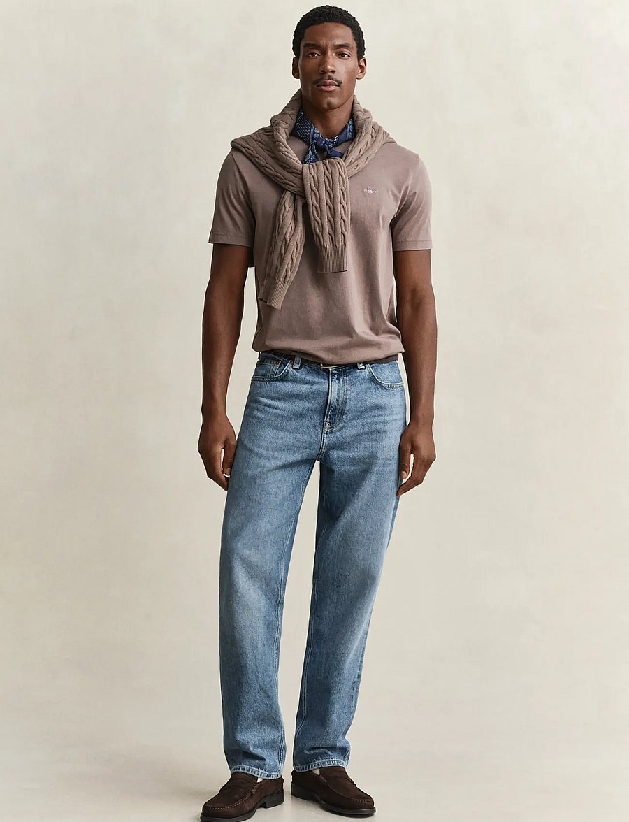 Gant - Shield T-Shirt - kurzärmelige t-shirts - faded taupe - 4