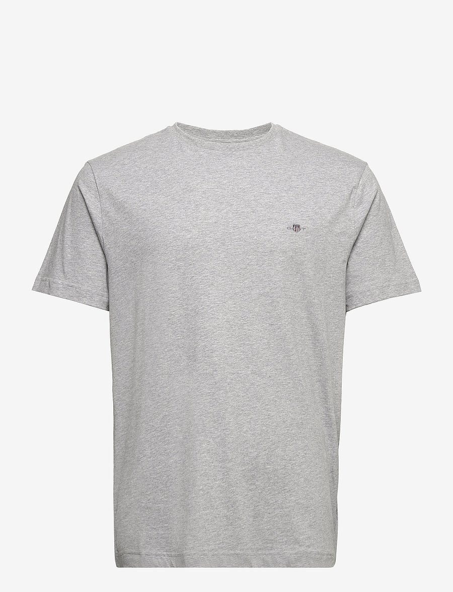 Gant - Shield T-Shirt - kurzärmelige t-shirts - grey melange - 1