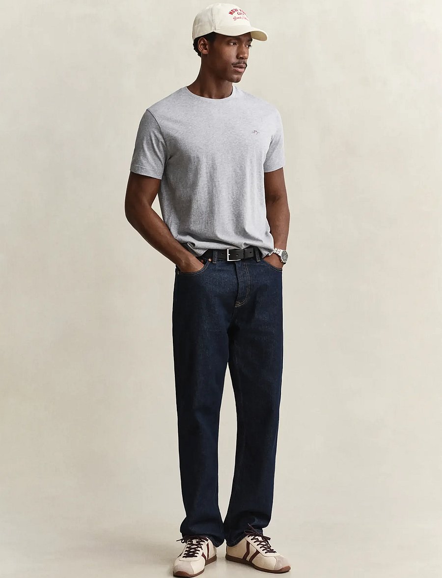 Gant - Shield T-Shirt - kurzärmelige t-shirts - grey melange - 5