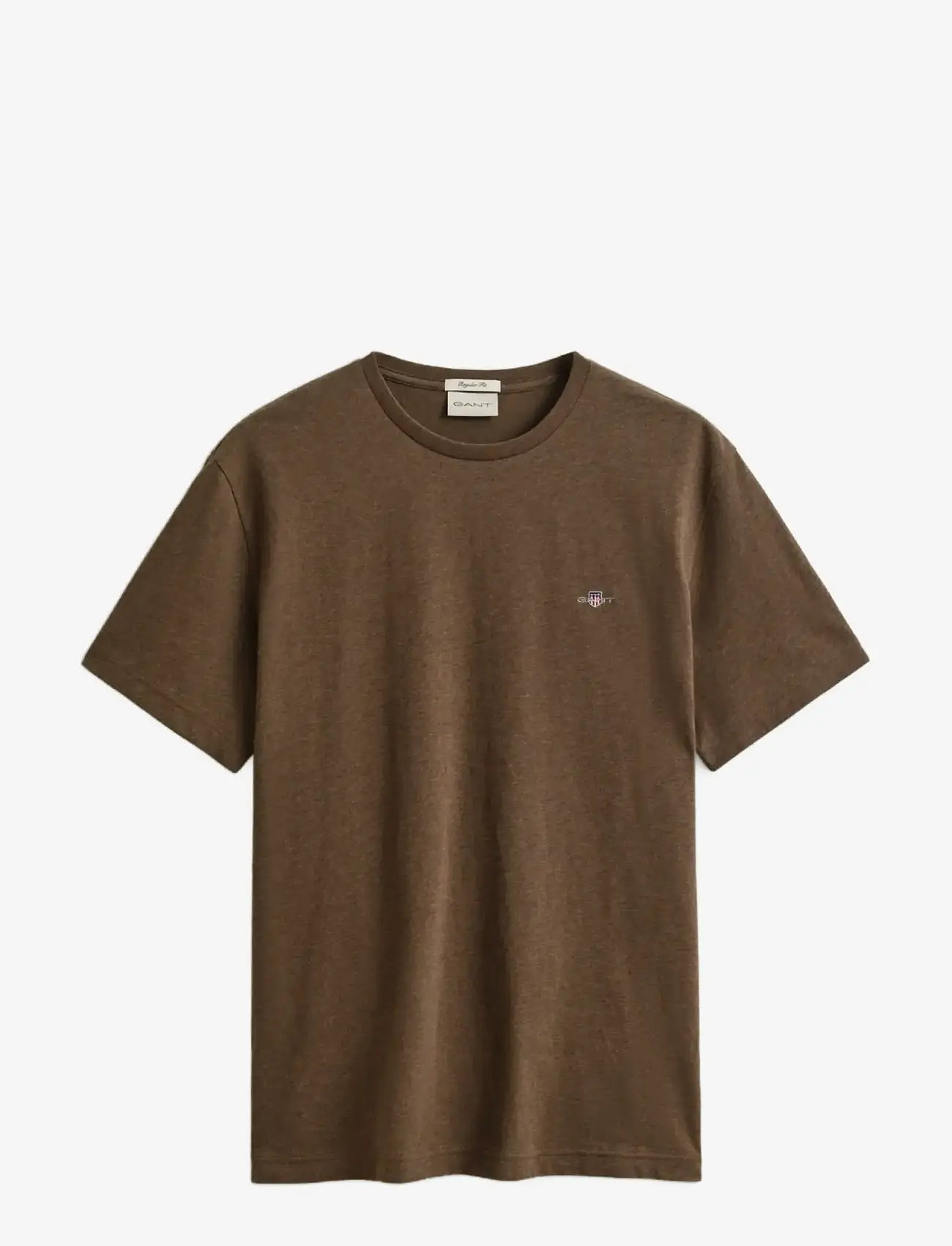 Gant - REG SHIELD SS T-SHIRT - kurzärmelig - hazelnut melange - 1
