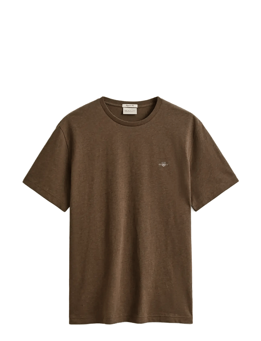 Gant - Shield T-Shirt - kurzärmelige t-shirts - hazelnut melange - 1