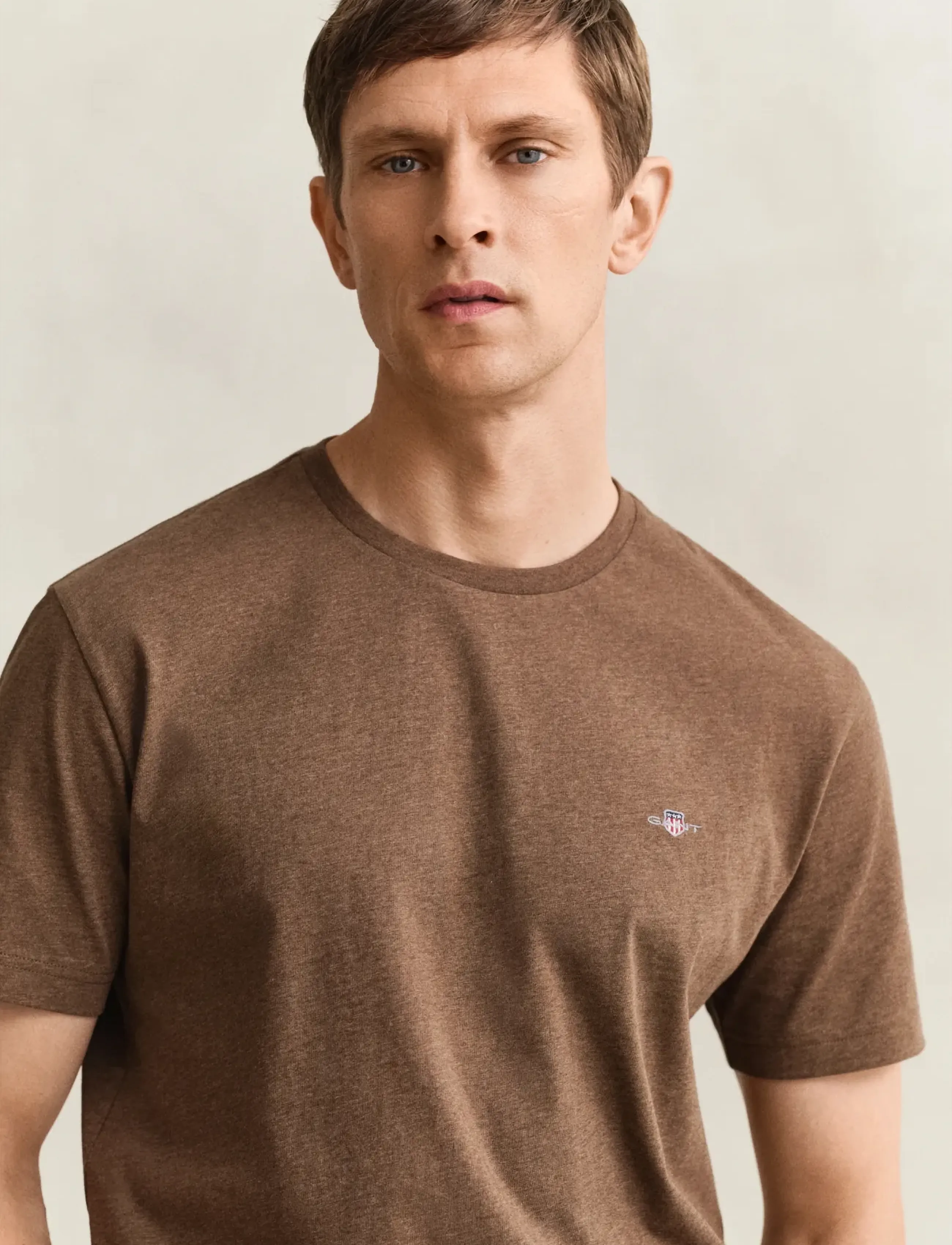 Gant - Shield T-Shirt - lühikeste varrukatega t-särgid - hazelnut melange - 3