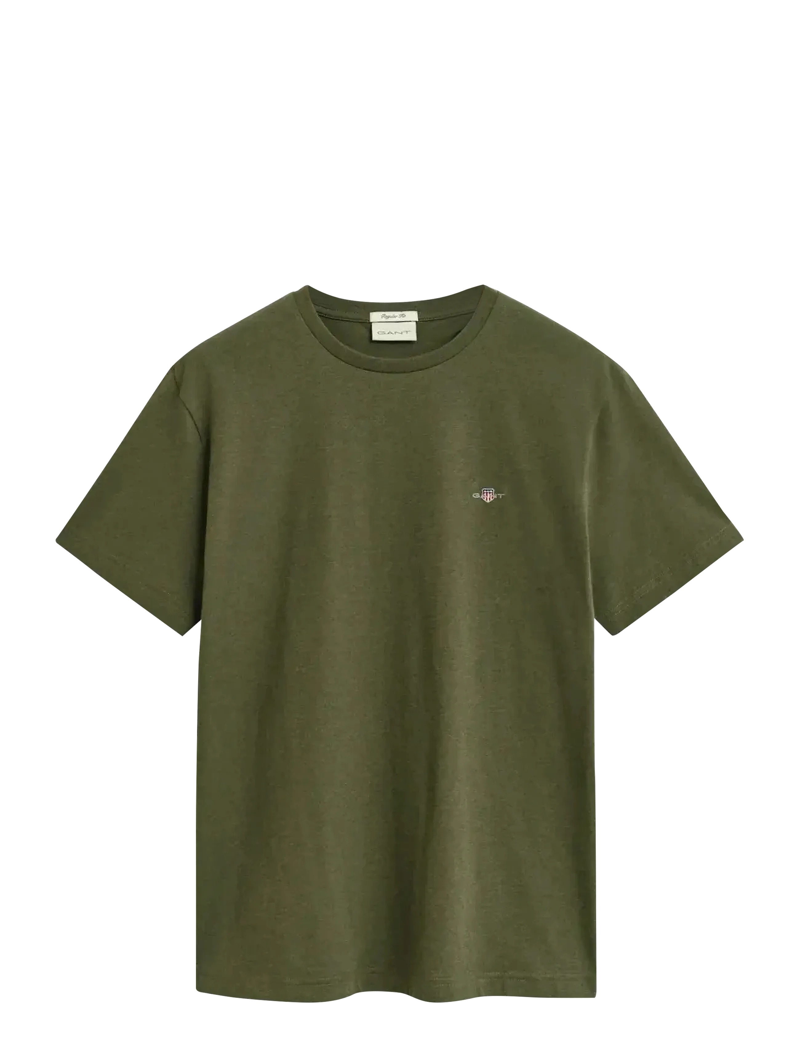 GANT REG SHIELD SS T-SHIRT - T-shirts - KHAKI GREEN MEL / green