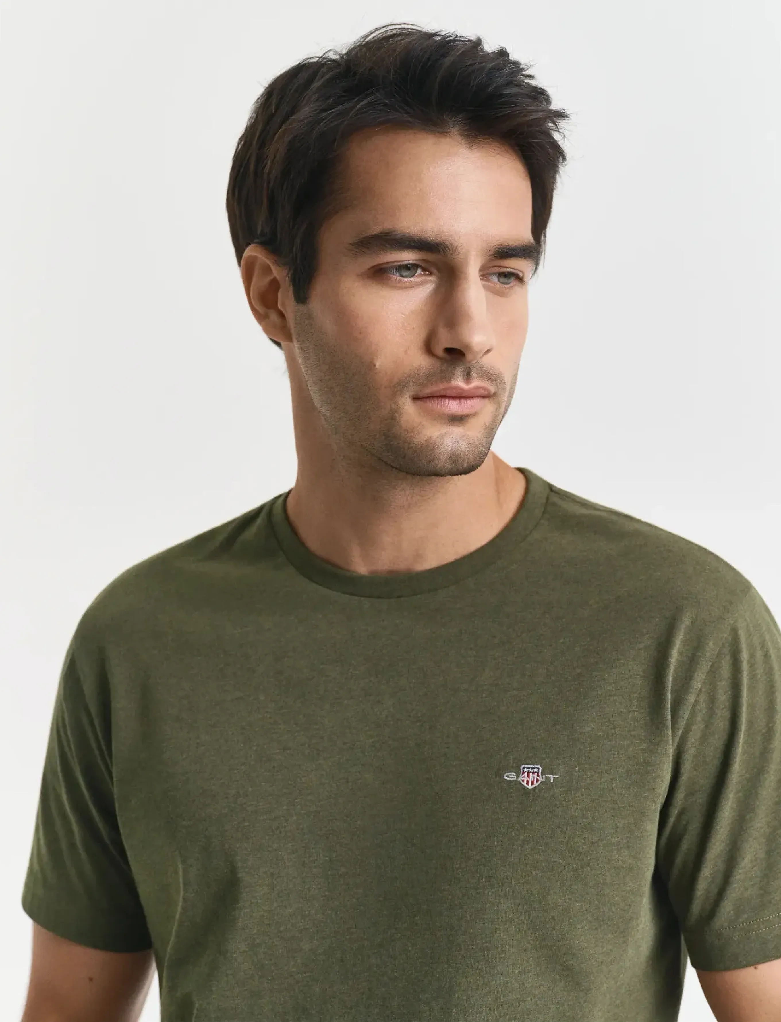Gant - Shield T-Shirt - lühikeste varrukatega t-särgid - khaki green mel - 3