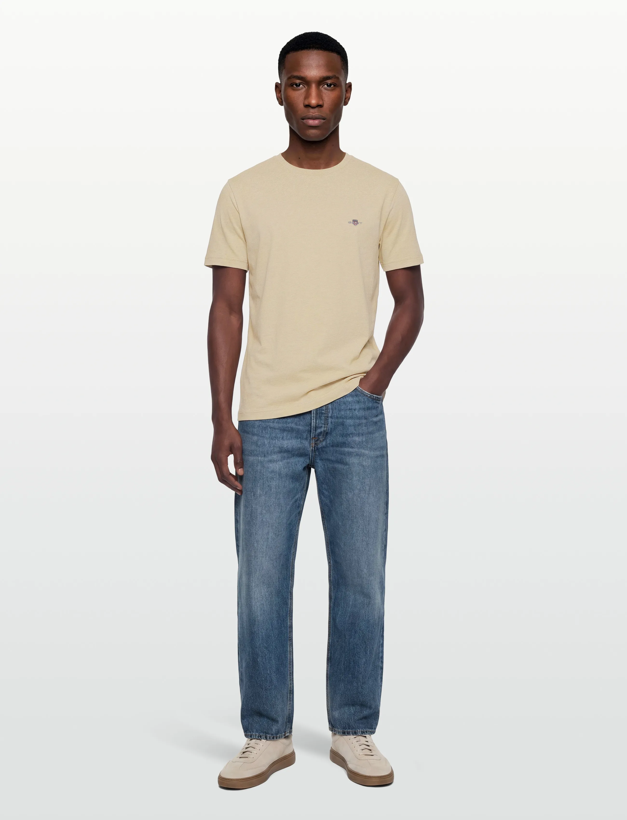 Gant Shield T-Shirt - Clothing - KHAKI MELANGE / beige