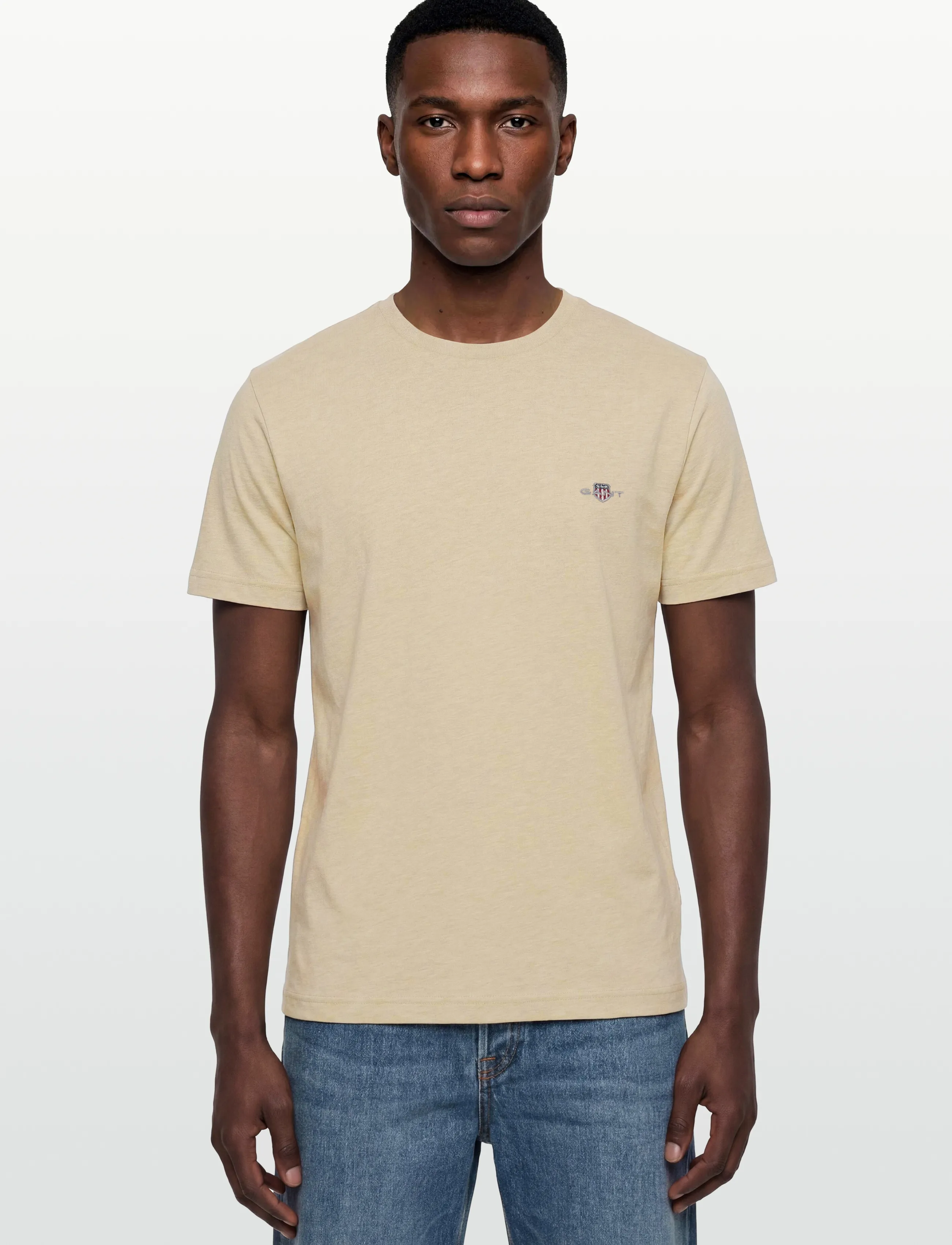 Gant - Shield T-Shirt - short-sleeved t-shirts - khaki melange - 3