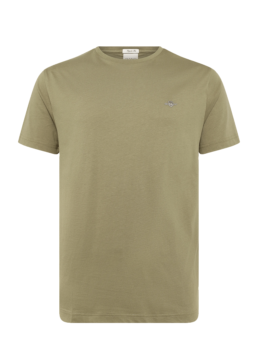 Gant - REG SHIELD SS T-SHIRT - kortærmede t-shirts - light taupe - 1