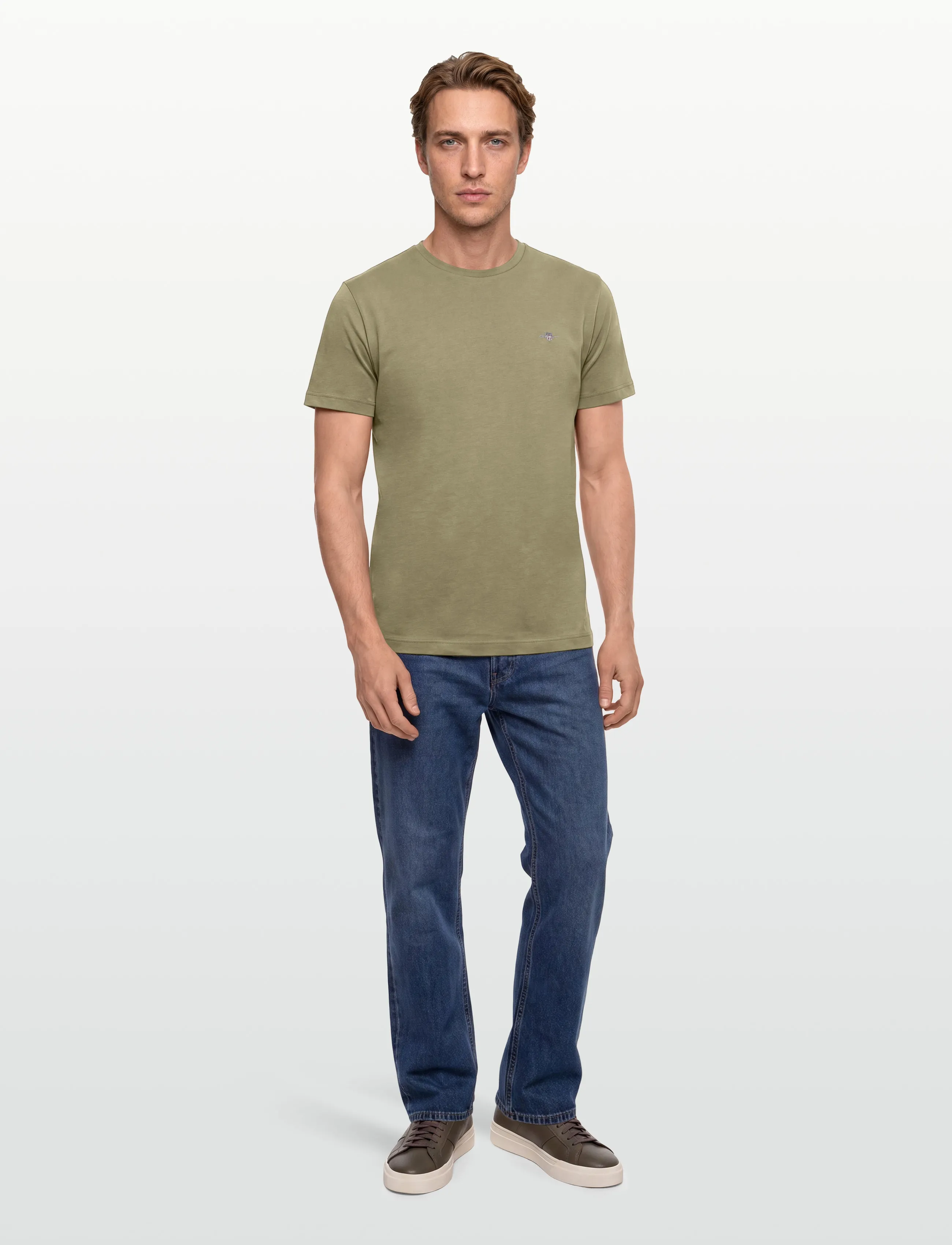 Gant Shield T-Shirt, XXL, T-shirts, Khakigrün - Short-sleeved, Männerswear