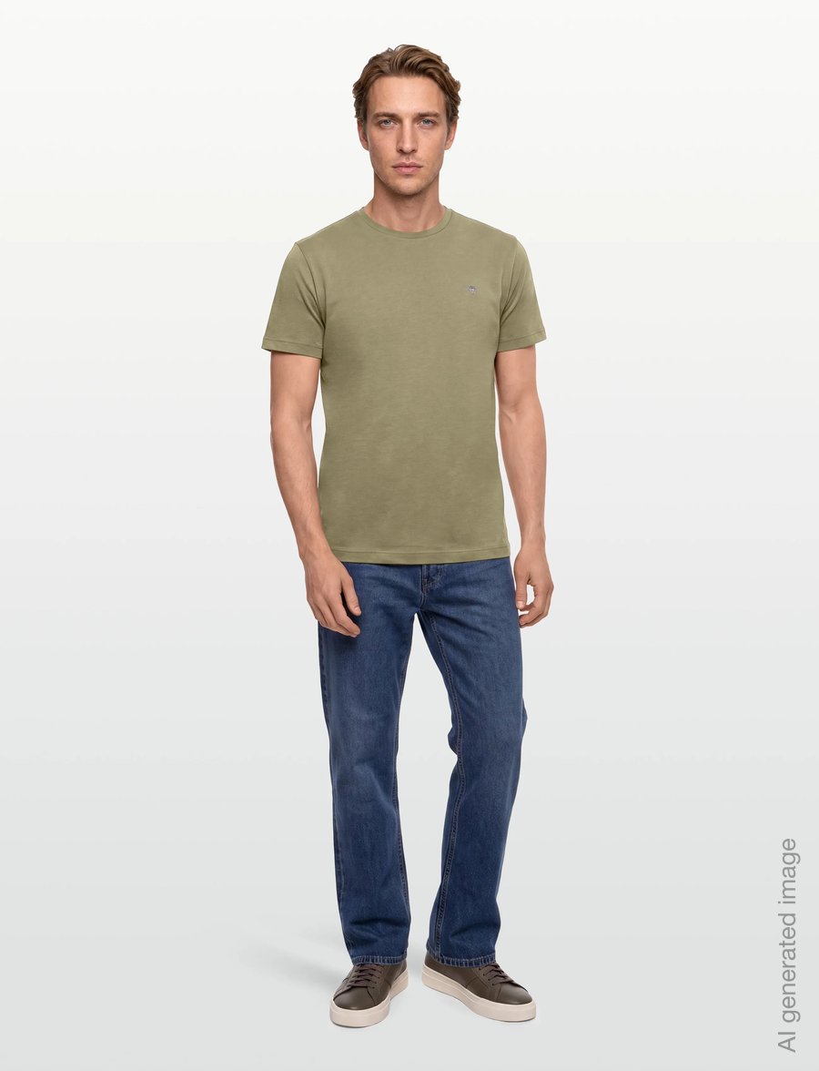Gant - REG SHIELD SS T-SHIRT - kortærmede t-shirts - light taupe - 0