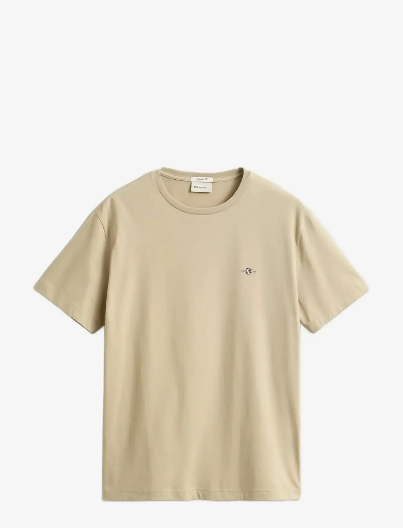 Gant - REG SHIELD SS T-SHIRT - kortærmede t-shirts - oat beige - 1