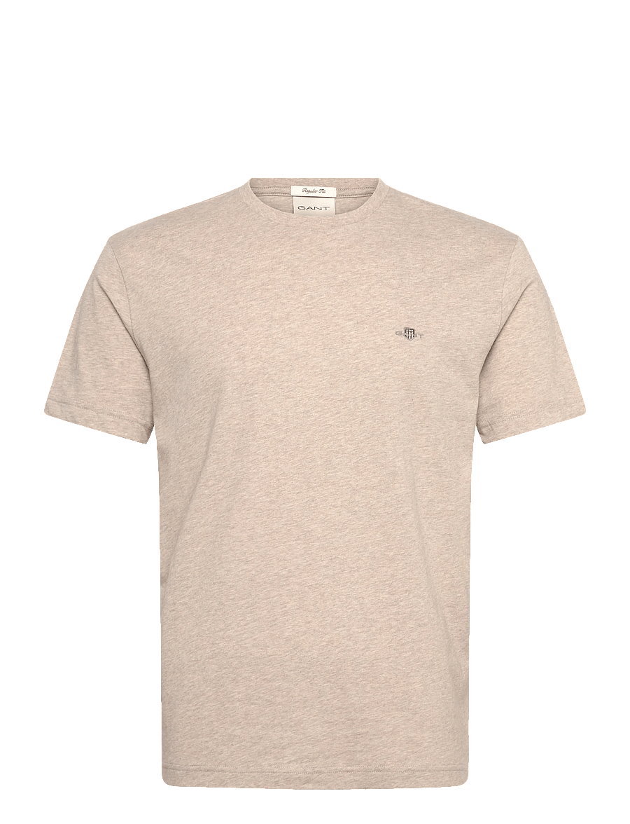 Gant - Shield T-Shirt - kurzärmelige t-shirts - oat melange - 1