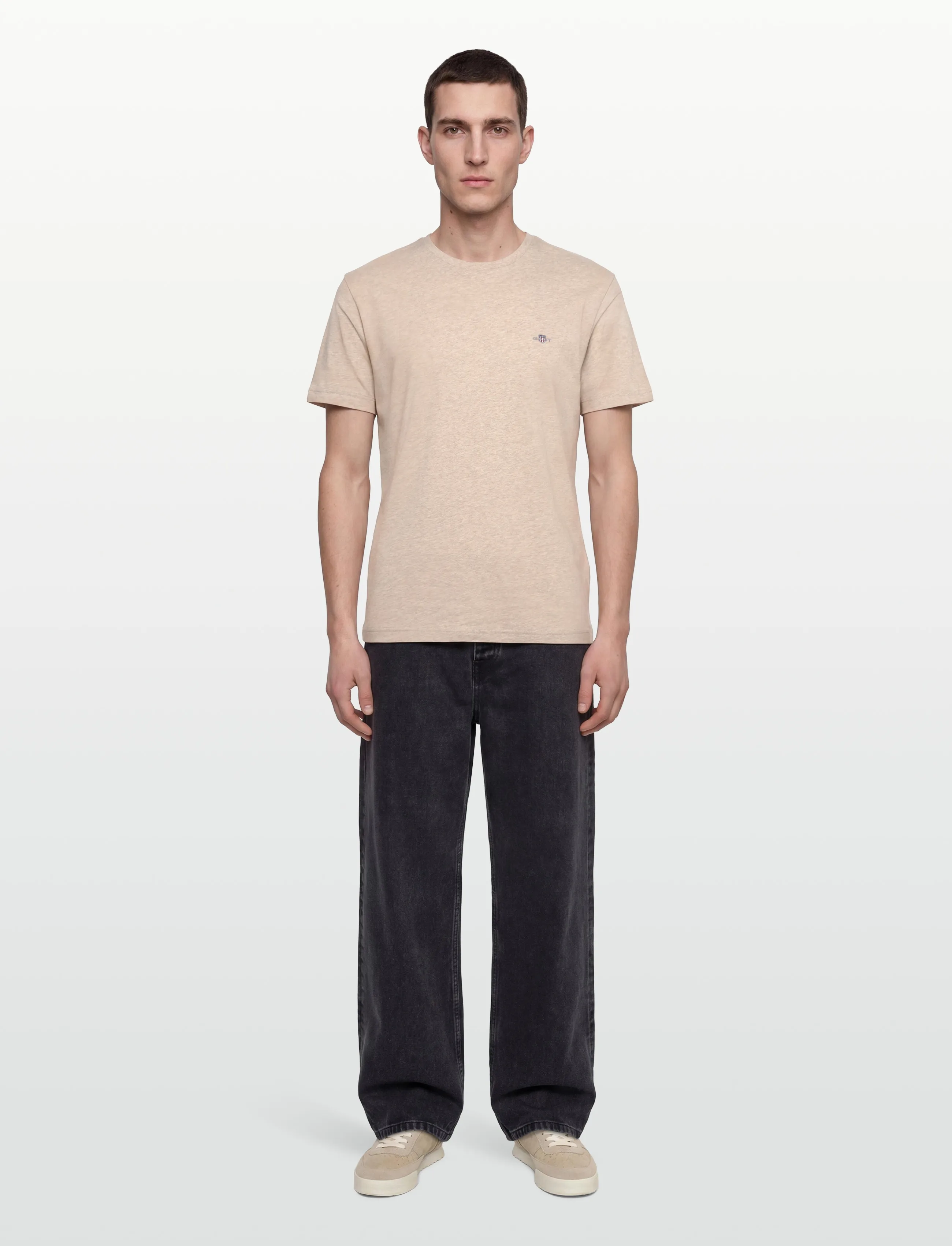 Gant - Shield T-Shirt - short-sleeved t-shirts - oat melange - 3