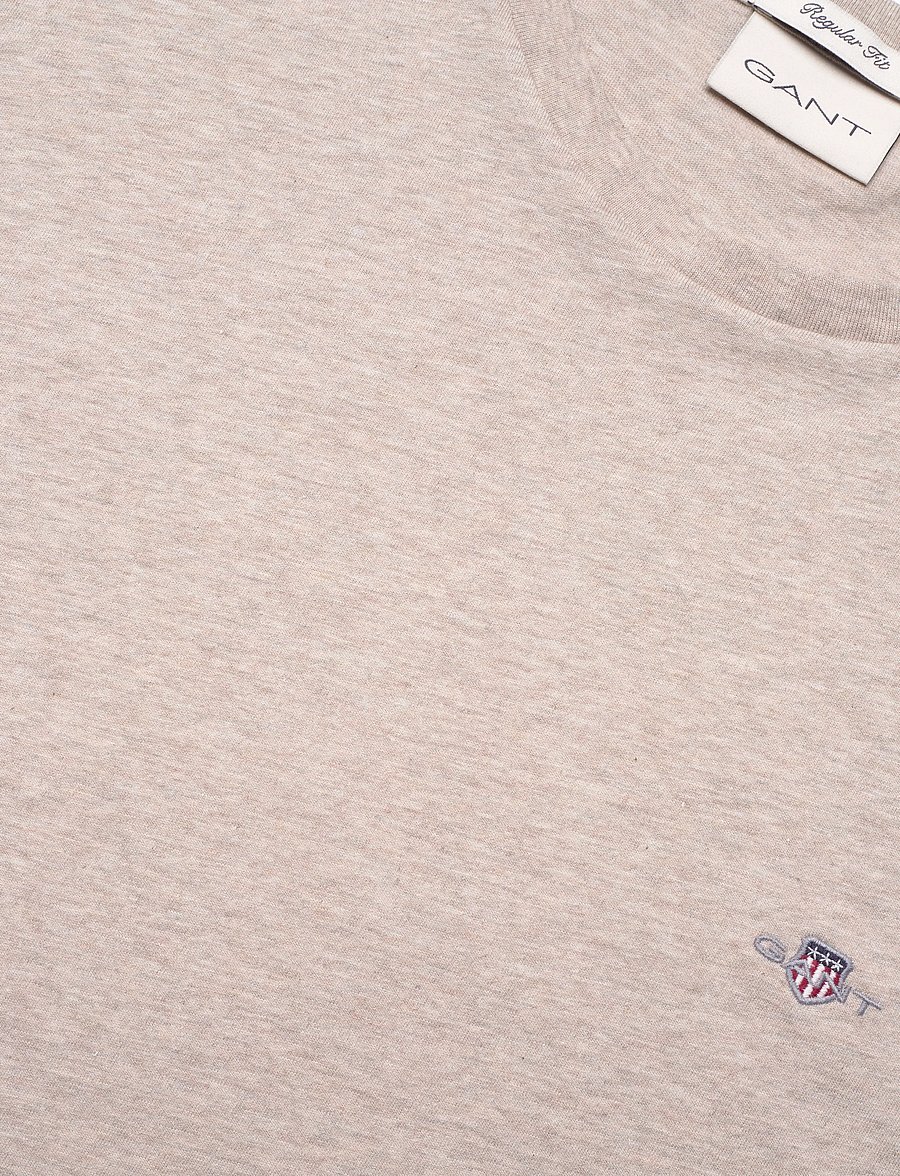 Gant - Shield T-Shirt - kurzärmelige t-shirts - oat melange - 5